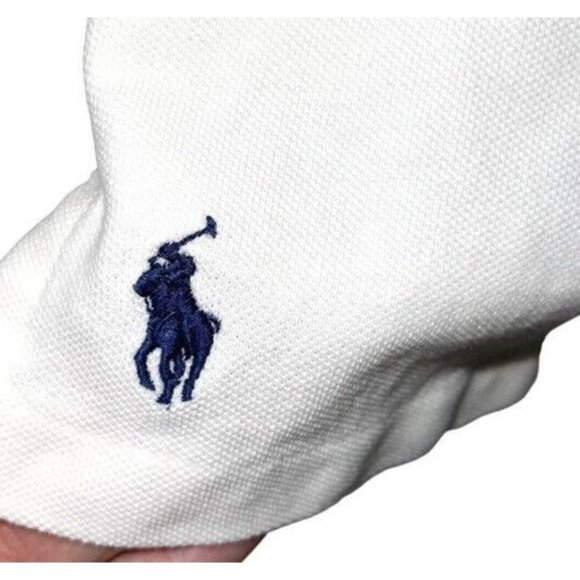 POLO RALPH LAUREN Size M Featherweight Mesh Mens White Long Sleeve Shirt - Picture 6 of 7
